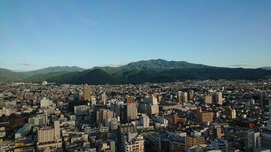 Japan - Yamagata - Provinz-Hauptstadt Yamagata von oben