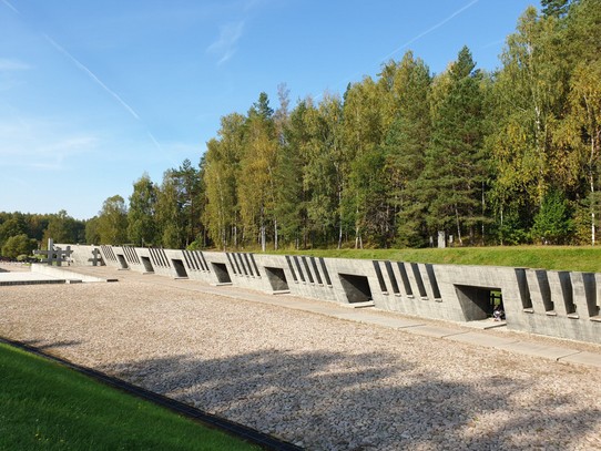 Belarus - Minsk - A monument to the death camps on Belarusian territory, the larger spaces represent camps where over 50,000 people were killed