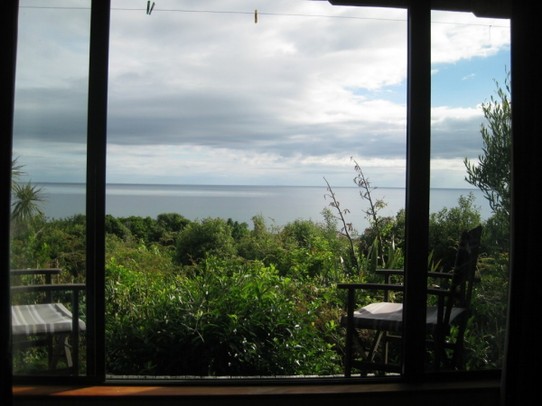 Neuseeland - Golden Bay - Blick aus unserem Zimmer im Shambhala Guest House