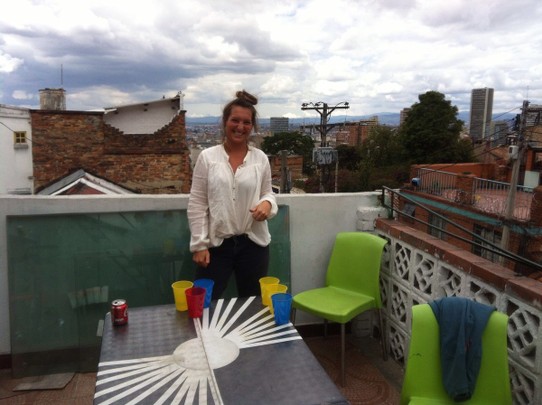 Colombia - Bogotá - Beerpong op onze rooftop