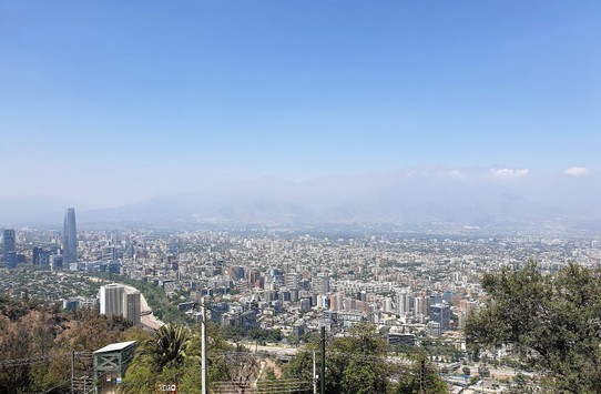 Chile - Santiago - View over the city to the Andes