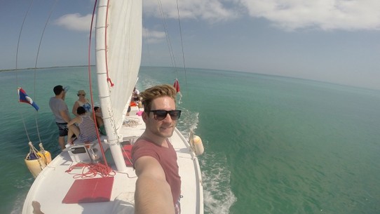Belize - Rendezvous Island - Selfie on the boat!