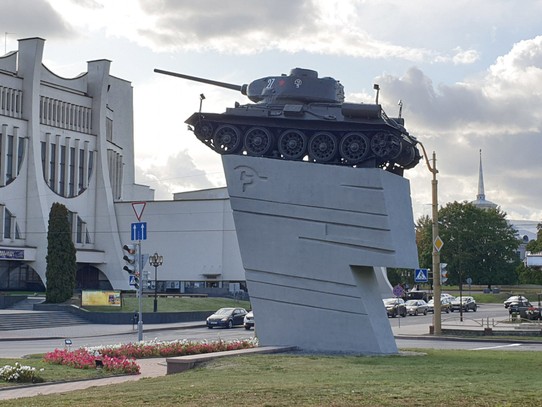 Belarus - Grodno - War memorial featuring everyone's favourite Soviet tank - the T34