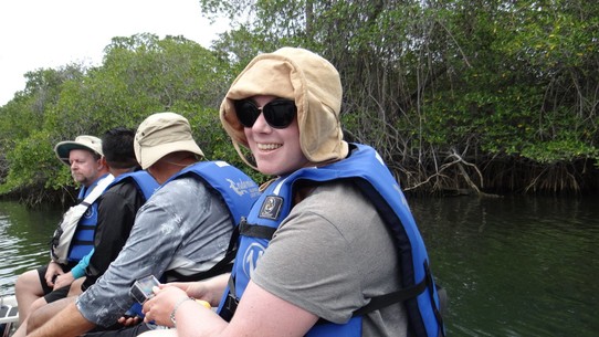 Ecuador - Isabela Island - Out spotting turtles and rays (attractive hat)
