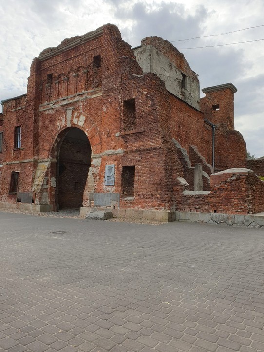 Belarus - Brest - A fortress gate preserved as it was at the end of the siege in WWII