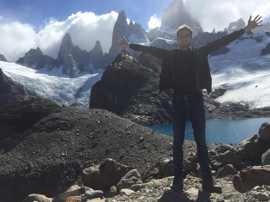 Argentina - El Chaltén - Michiel tries to add to the menacing quality of Fitz Roy