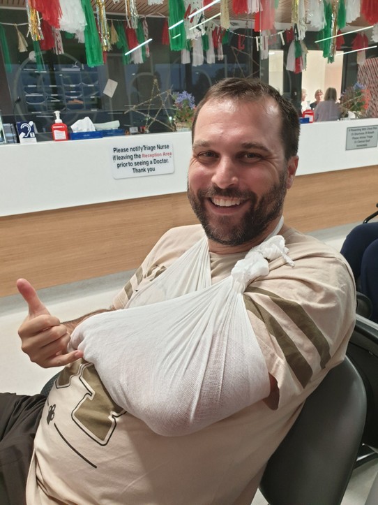 Australia - Sydney - This happened first week back at work (fractured elbow mountain biking)