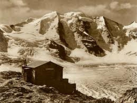 Schweiz - Pontresina/Engadin, - Piz Palü,  früheres Berghaus Diavolezza (alte Postkarte)