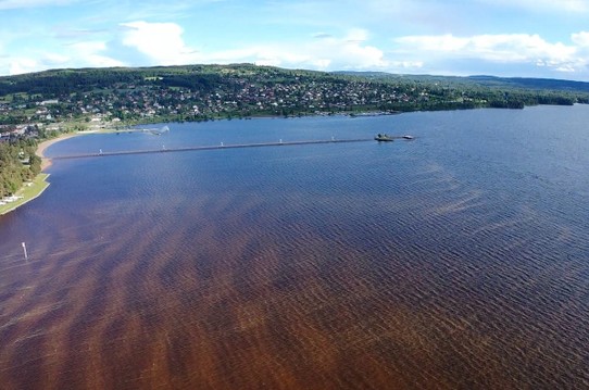 Schweden - Rättvik - Der See ist bis ca 600 Meter raus nie mehr als 30cm tief. Die braune Farbe ist der Sand