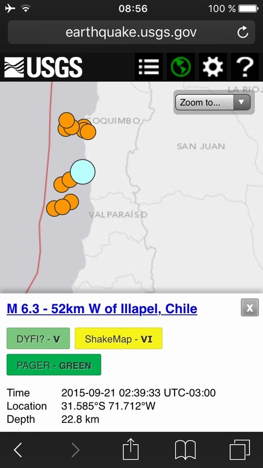 Chile - Valparaiso - Erdbebenausbeute von heute Nacht. Wir rennen nicht mehr raus