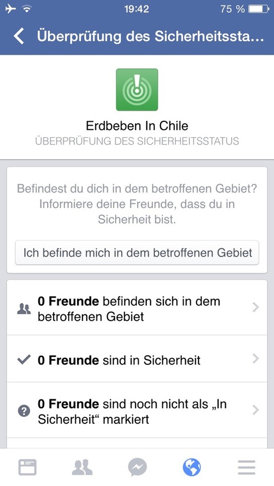 Chile - Valparaiso - Interessante Facebookfunktion wird mir hier angeboten