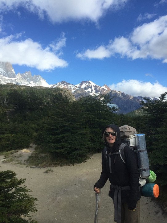 Argentina - El Chaltén - Trekking through the beautiful landscape with everything on our backs.
