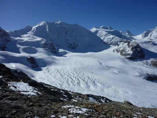 Schweiz - Pontresina/Engadin, - Piz Palü 39ß1 m  davor Persgletsgletscher     