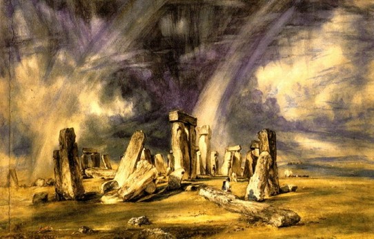 Vereinigtes Königreich - Stonehenge - ...mal aufregend &  dramatisch,  Aquarell 1776, John Constable, English Romantic painter