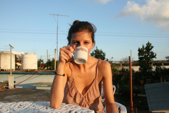 Kuba - Viñales - Kaffee auf Yamiles Dachterrasse