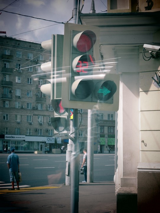Russland - Moskau - Ampel mit Sekundenanzeige! Cool und praktisch, find ich