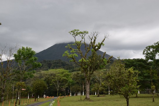 Costa Rica - Tilarán - Wieder am Hotel angekommen verhüllt sich der Vulkan in den Wolken. Also Gute Nacht, bis morgen.