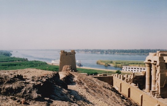 Ägypten - Kom Ombo Tempel - Blick auf den Nil