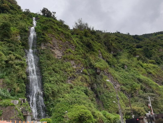 Ecuador - Banos - The waterfall near the baths