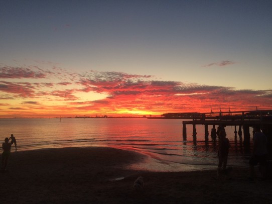 Australia - Melbourne - Port Melbourne sunset. 