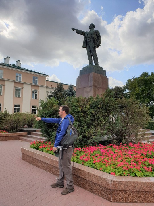 Belarus - Brest - Our last Luke and Lenin (Luke was a little embarrassed about this one - there were a lot of people around)