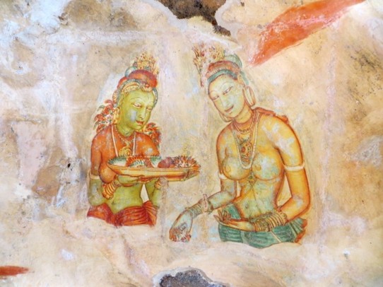 Sri Lanka - Sigiriya - Graffiti  aus dem 7. bis zum 11. Jahrhundert ;)
