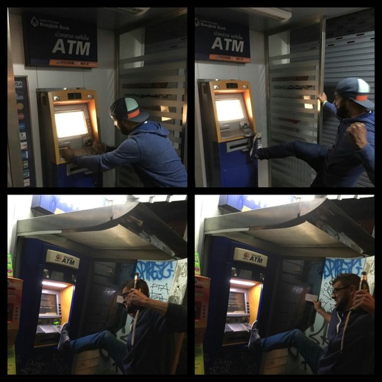 Thailand - Chiang Mai - No fresh money for drunken Joe - Visa verschwindet im ATM / wir reagieren relaxed 