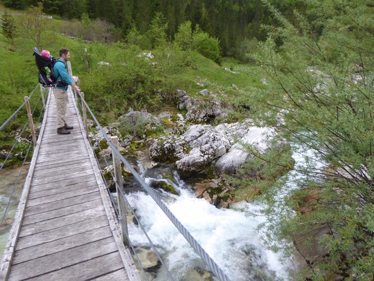 Slowenien - Bovec - Immer wieder schön, die Flüsse zu überqueren!
