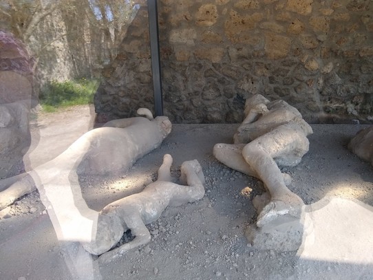 Italy - Pompeii - Petrified human remains at Pompeii