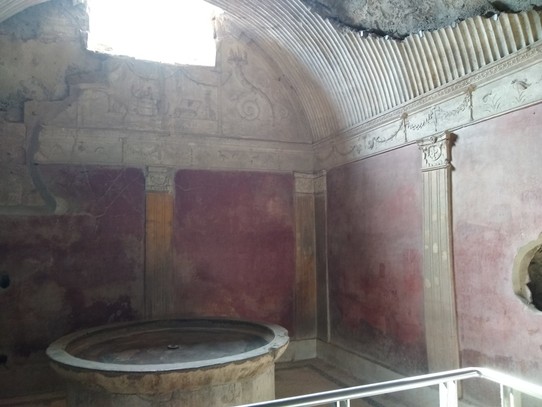 Italy - Pompeii - Preserved painting in the Public baths at Pompeii