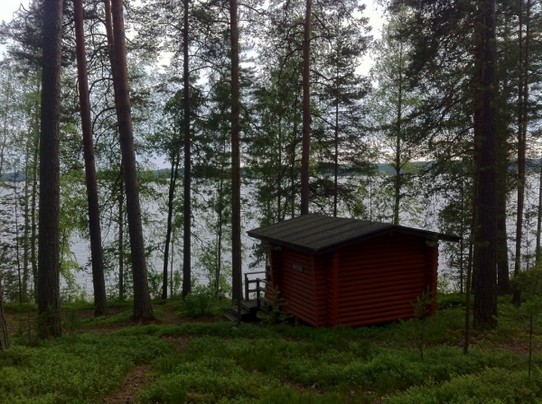 Finland - Puumala - Unsere Hütte am See,..., wegen Regen nicht mehr im Zelt.