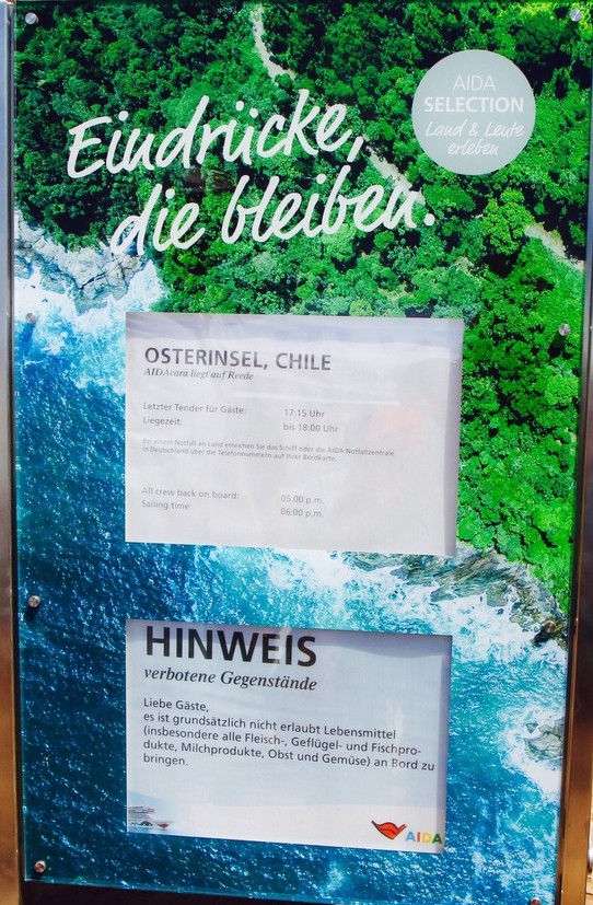 Chile - Osterinsel - Ausgang ist vorgeschrieben