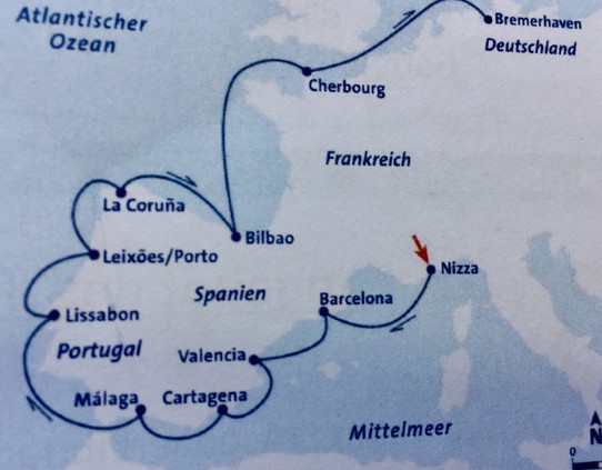 Frankreich - Nizza - Route der MS Berlin