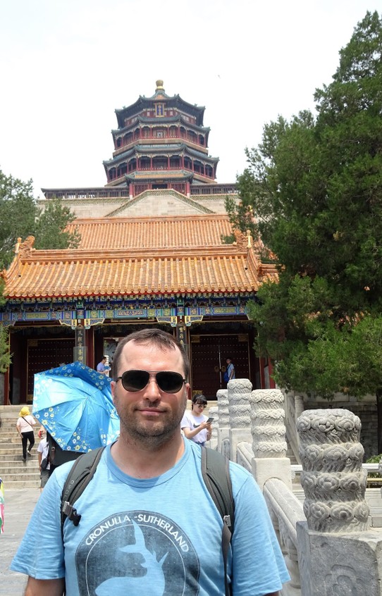 China - Beijing - Luke sweating at the Summer Palace