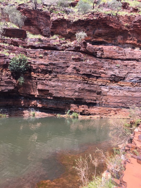 Australien - Karijini - Das Traumhafte Wasserbecken unter dem Wasserfall 