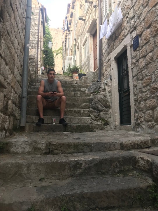 Croatia - Dubrovnik - Matt on his stoop