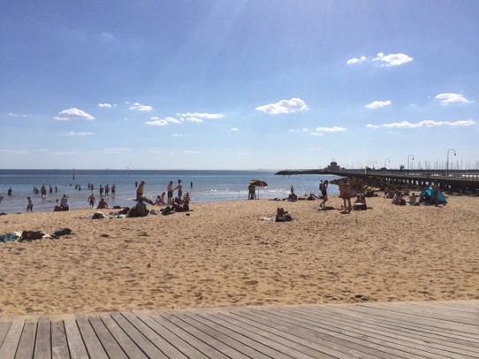 Australia - Melbourne - St. Kilda Beach. Where I spend my Christmas Day. In 32 degrees heat!