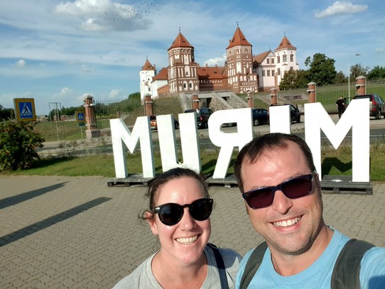 Belarus - Niasviž - A sort of I love... sign in Mir