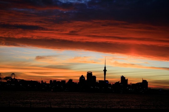 Neuseeland - Auckland - Sonnenuntergang über der Skyline