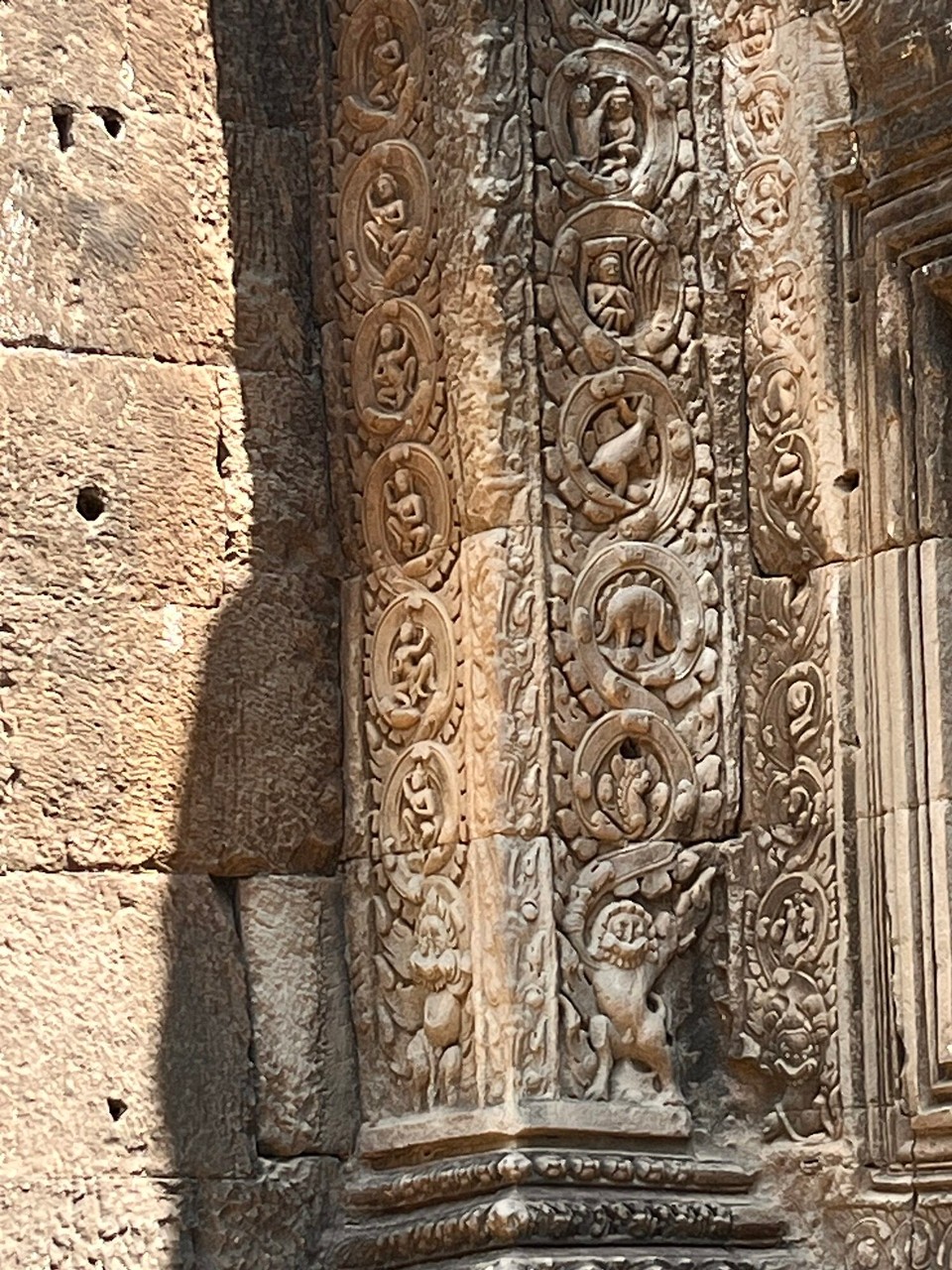 Cambodia - Siem Reap - Dinosaur carvings in the walls 