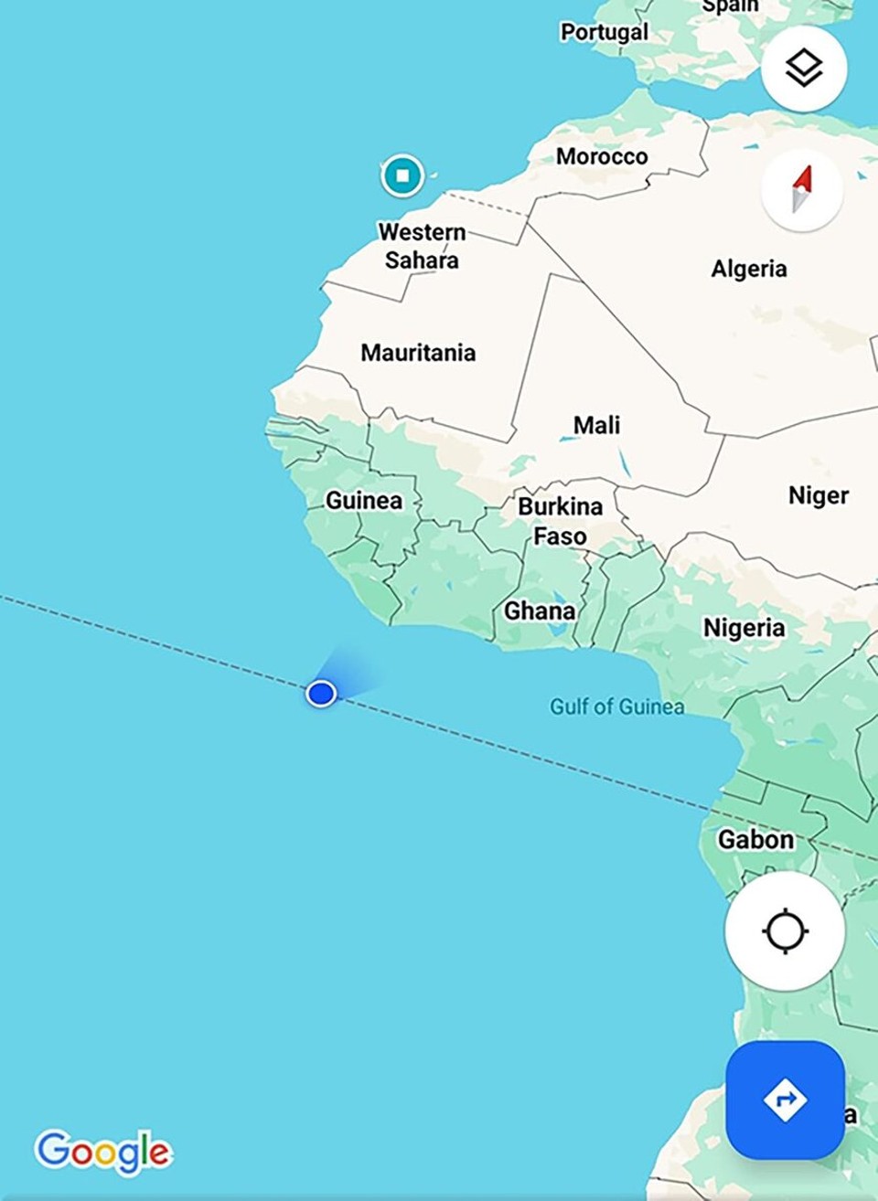 Namibia - Walfischbucht - Den 19. Januar 2024 um Aequator geent 5 vir 4 Mettes