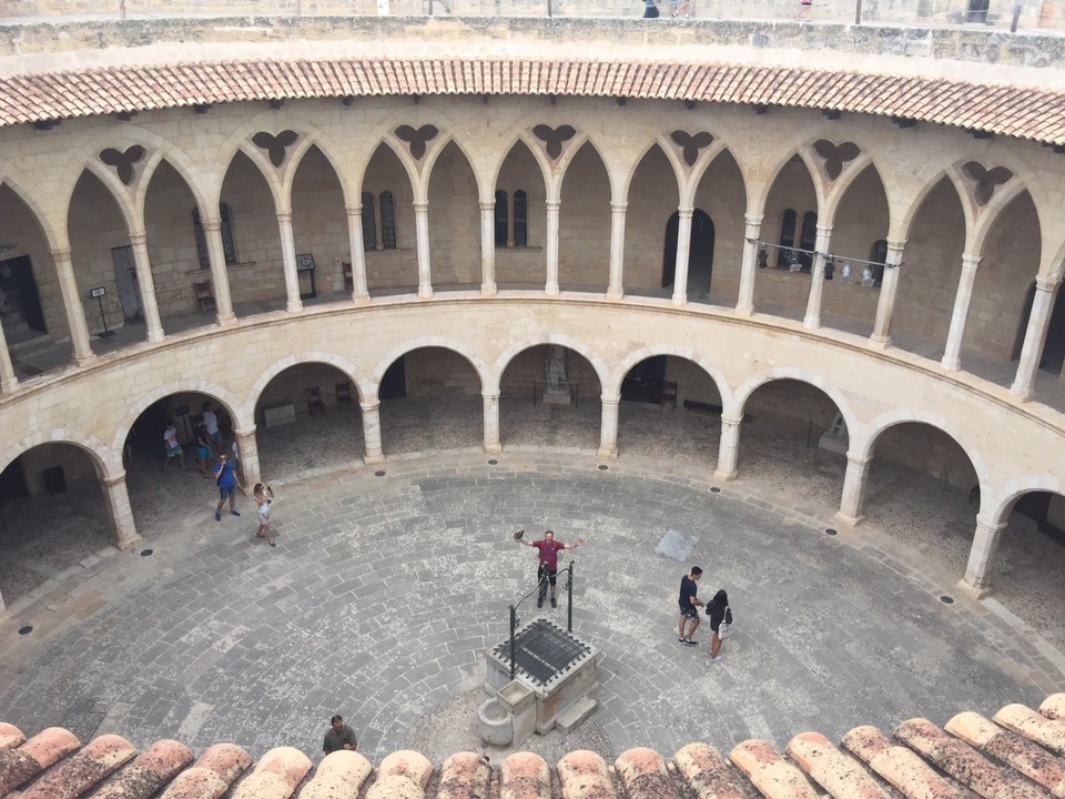  - Spain, Palma de Mallorca - Looking down from the third level of Castell de Bellver. 