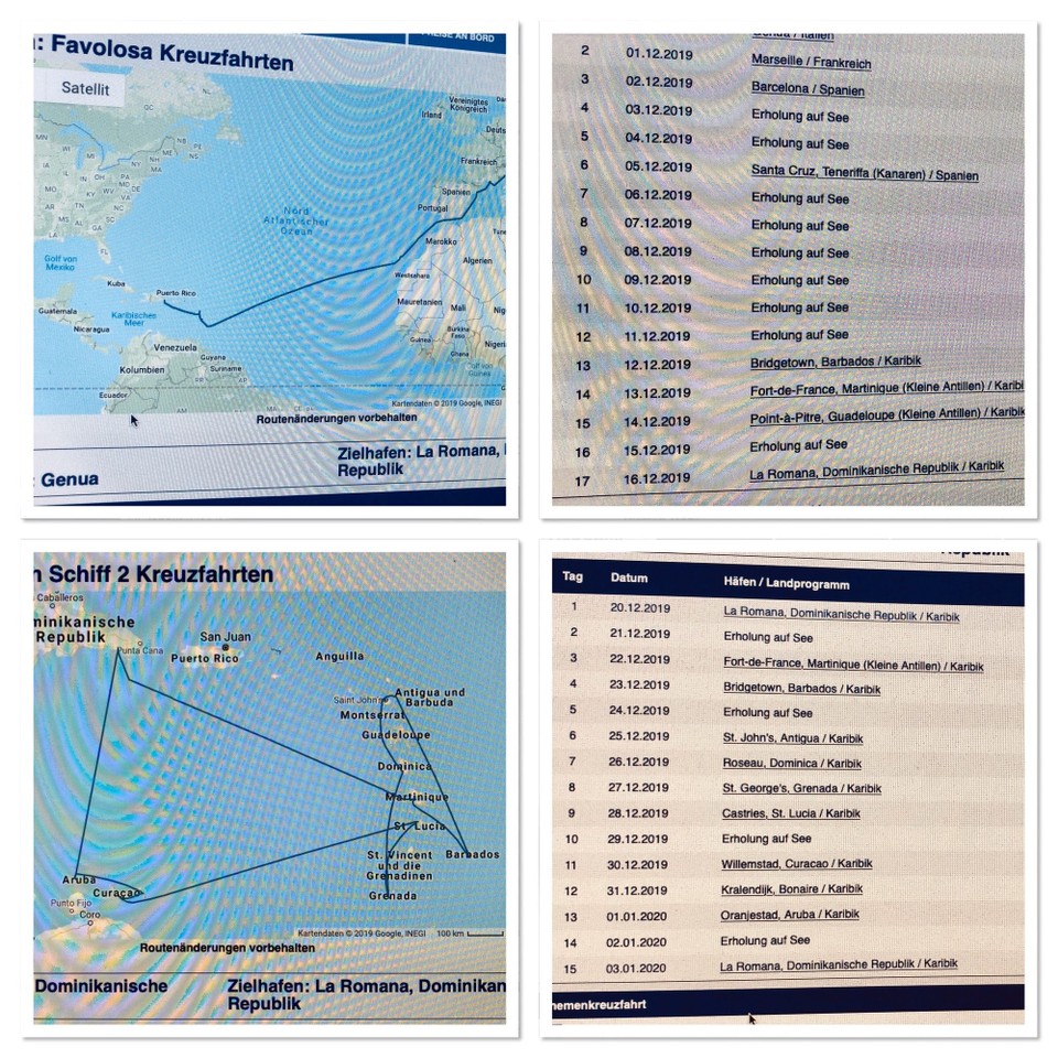 Deutschland - Aschaffenburg - Costa Transatlantik und
Mein Schiff2 Karibikcruise