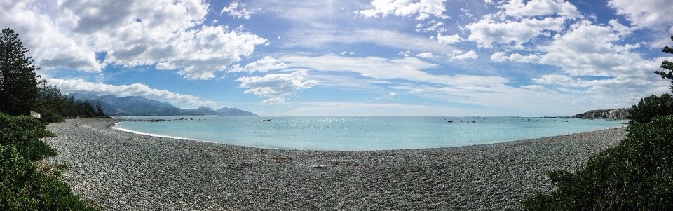 Neuseeland - Kaikoura Peninsula - Kurz nochmal erfrischt am Stadtstrand 