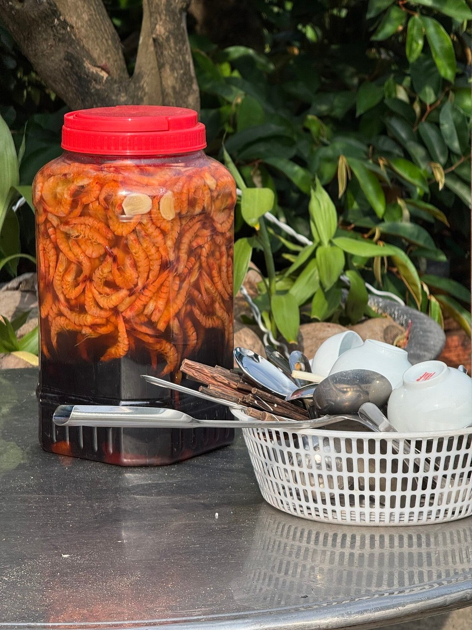 Vietnam - Can Tho - Fermenting shrimp at the bus station