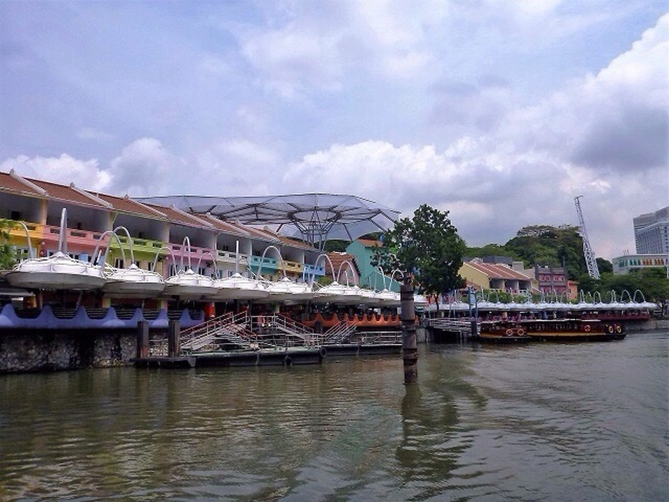 Singapur - Marina - Das alte Viertel mit seinen farbigen Häusern 