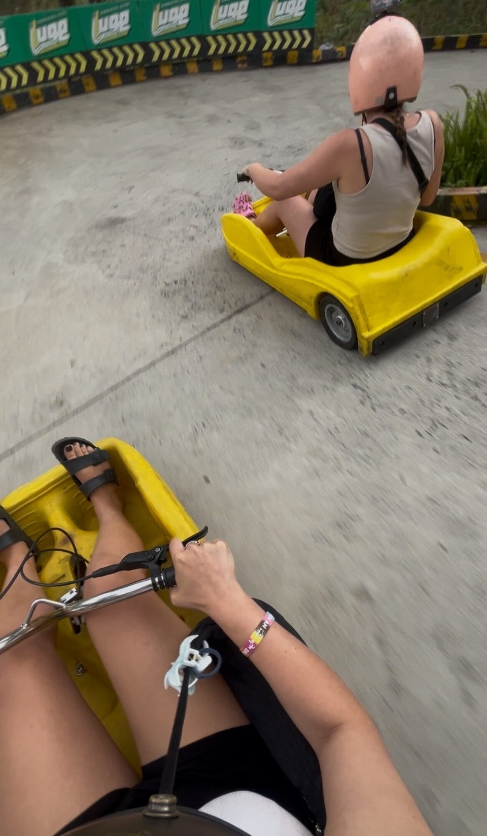 Vietnam - Da Lat - We then got grabs to the real life Mario kart and big swing. This was so funny, haven’t laughed like this in a long time 🤣. How funny is the phone on the head aswell. My cart was so fast and I had to keep braking and squeaking