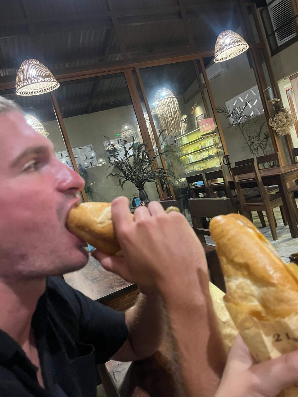 Vietnam - Da Nang - Jake’s first bahn mi. These were the best bahn mis I’ve had since being in Vietnam and the restaurant workers are all non-verbal & use sign language. A wholesome experience 