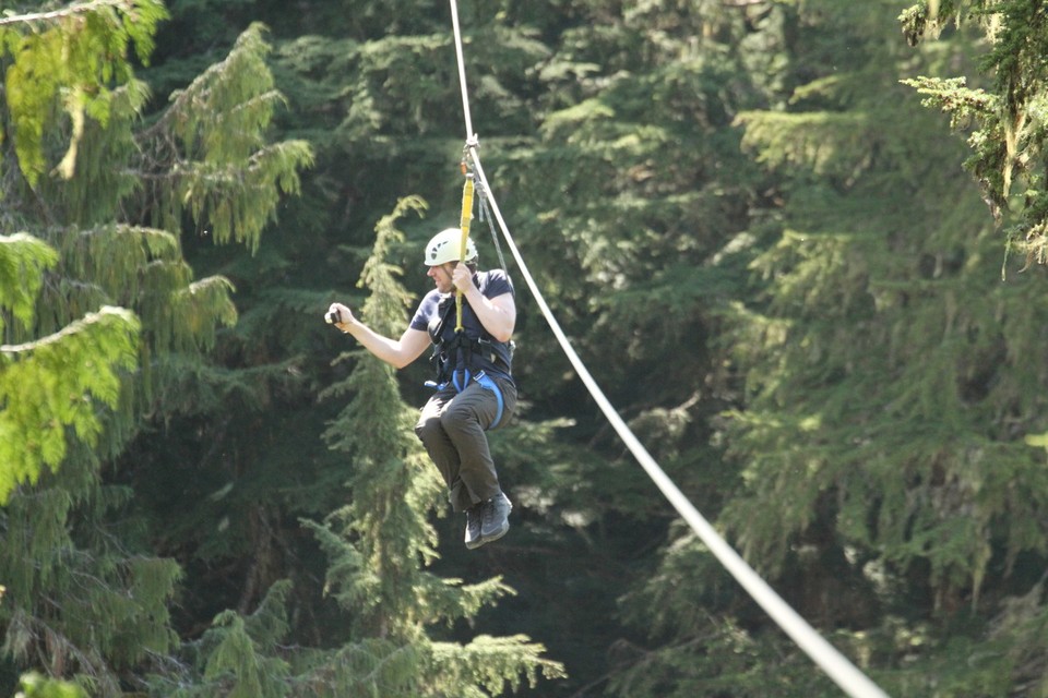 Canada - Whistler - Filmen tijdens het zippen.