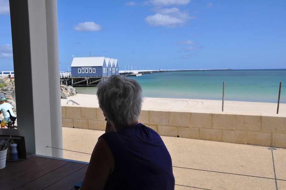 Australien - Gnarabup - Frühstück mit Sicht auf den Jetty